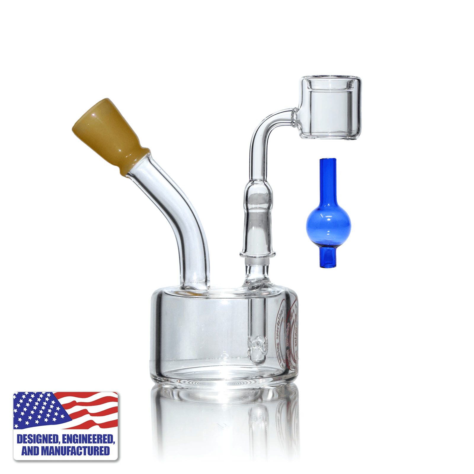 Mini Hockey Puck Dab Rig | Quartz Double Wall Banger | In Use View | TDS