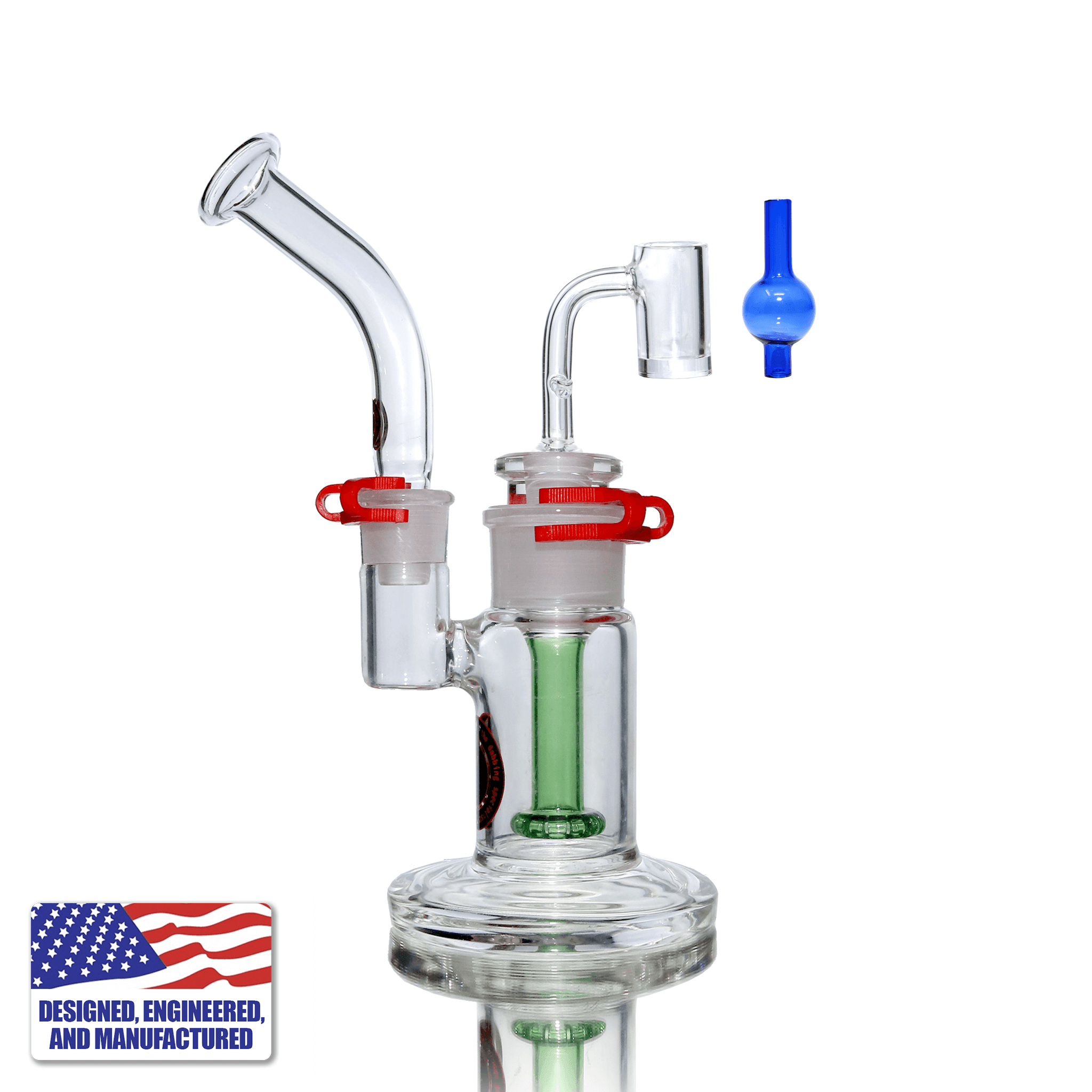 Dab Rig Kit | Portable Showerhead Bubbler & 20mm Titanium Nail | In Use View | TDS