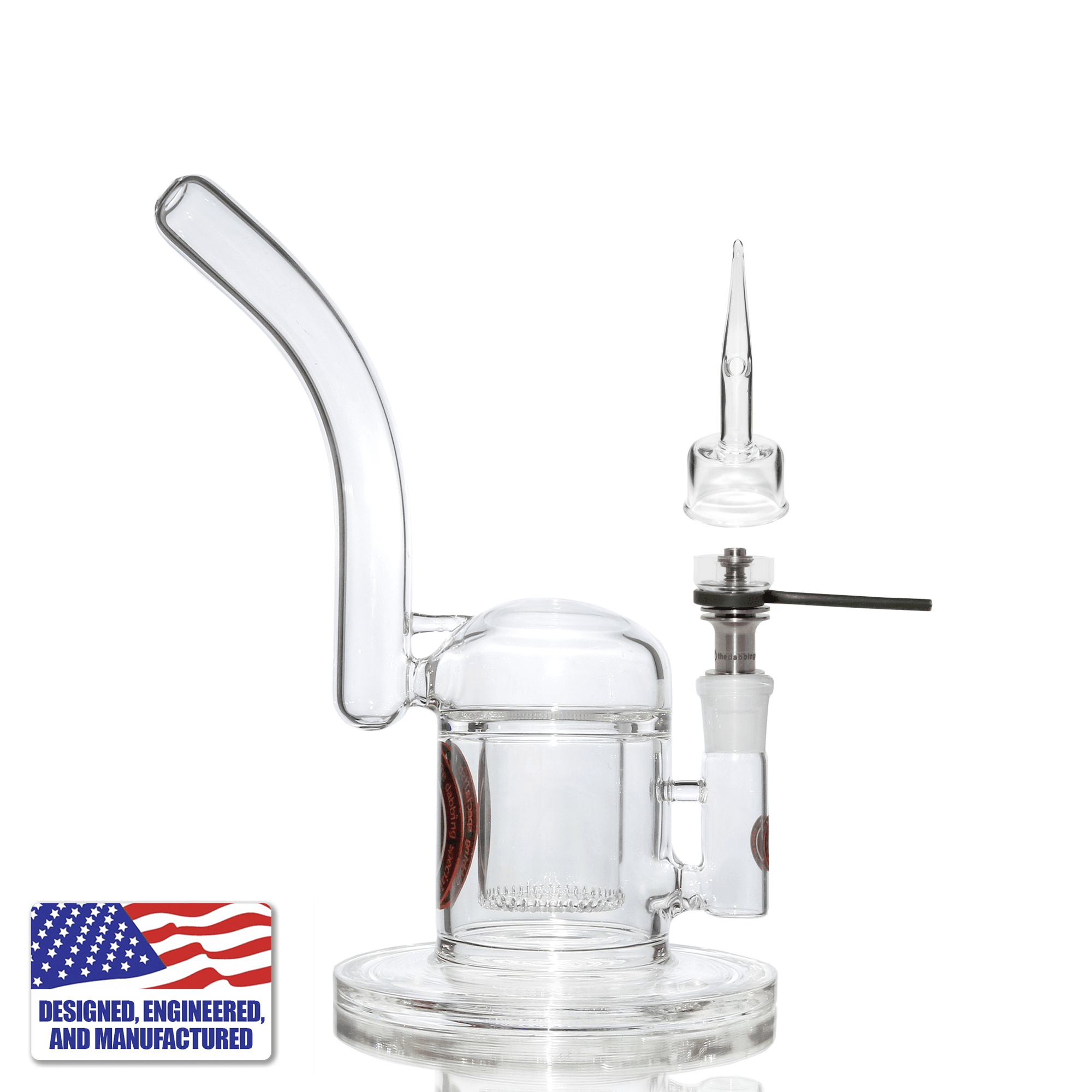 Dabbing Kit | Showerhead Bubbler and Hybrid Quartz Nail | In Use View | TDS