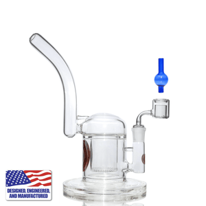 Dab Rig Kit | Showerhead Bubbler and Quartz Double Wall Banger | In Use View | TDS