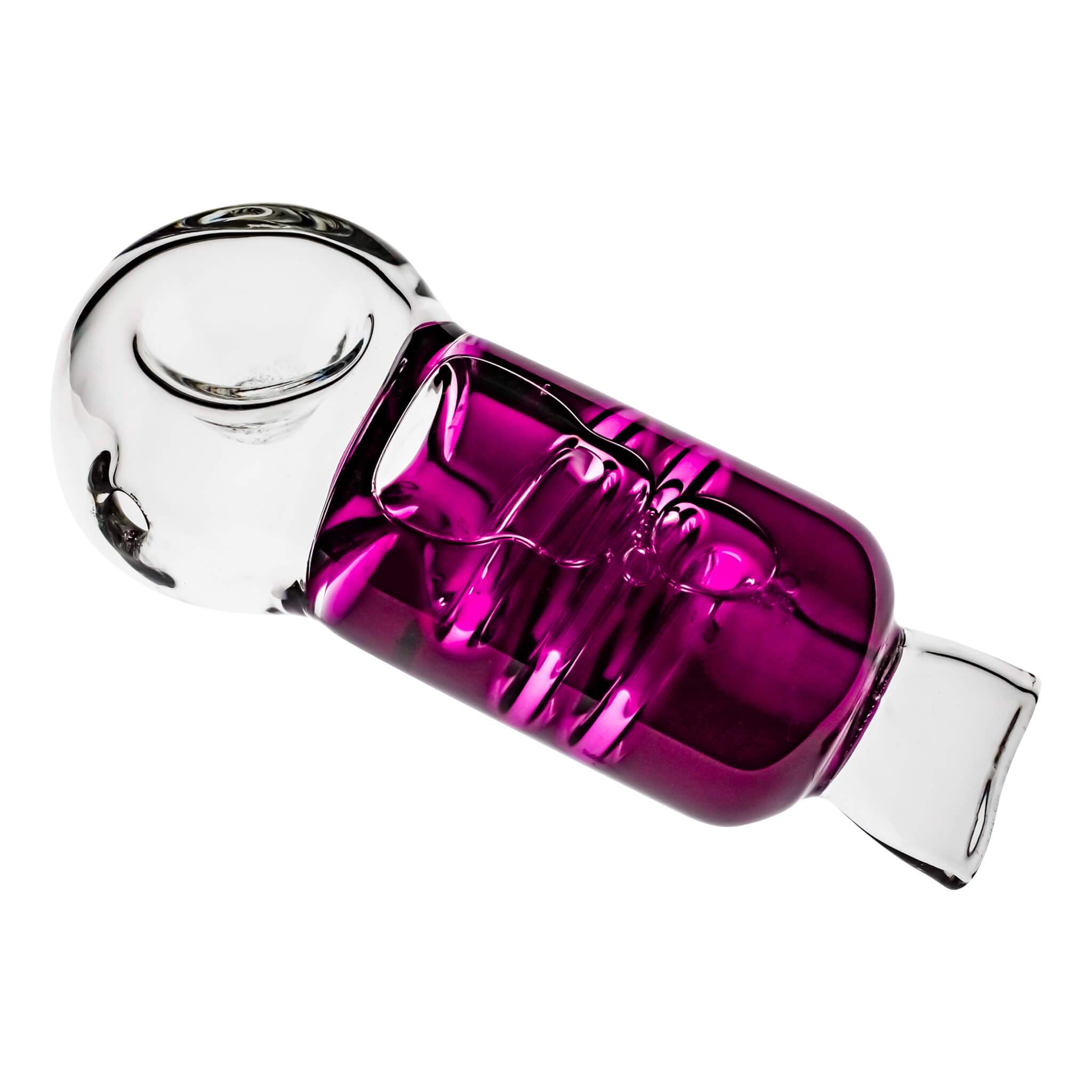 Glycerin Coil Flower Pipe | Purple Top Down View | the dabbing specialists