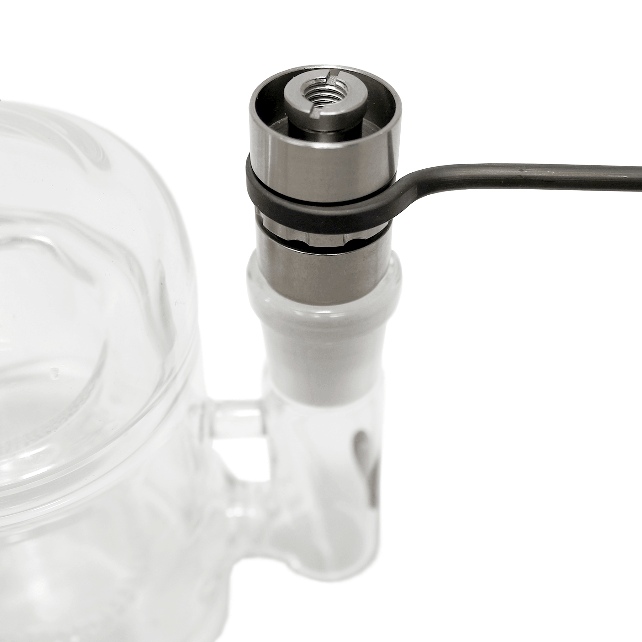 Hybrid Universal Titanium Dish Nail Dab Kit | On Dab Rig Close Up View | the dabbing specialists