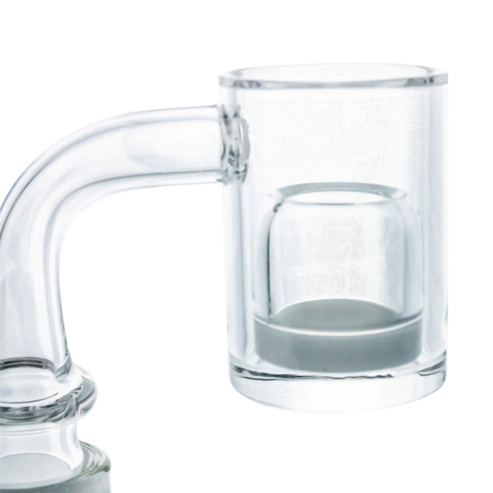 Opaque Bottom Quartz Insert Cup | V-Neck Close Up View | the dabbing specialists