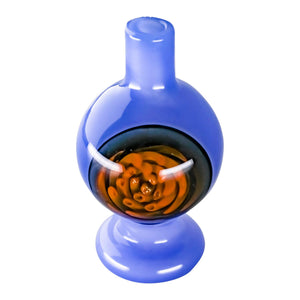 Origin Spiral Inlay Bubble Cap | Violet Upright View | the dabbing specialists