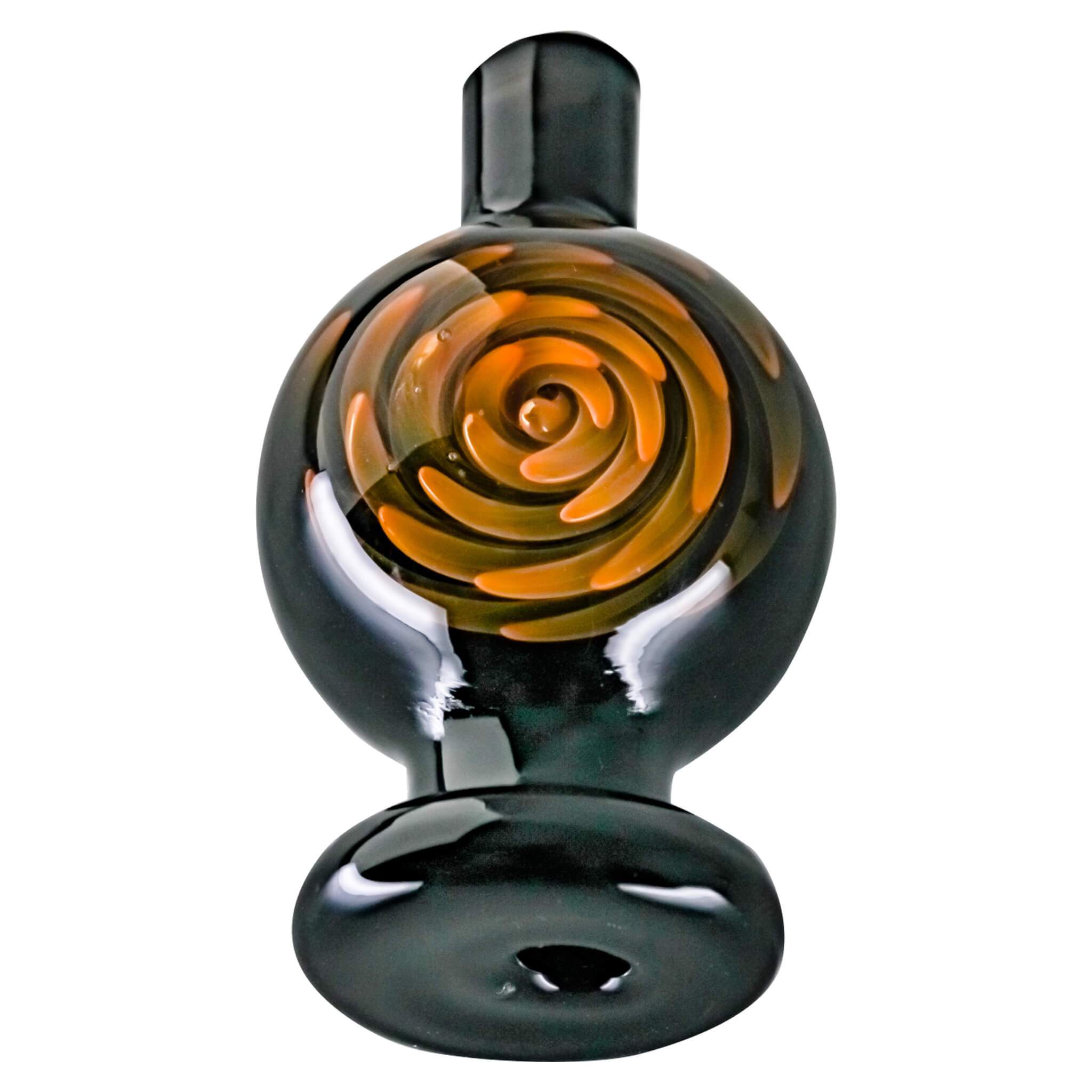 Origin Spiral Inlay Bubble Cap | Black Prone View | the dabbing specialists