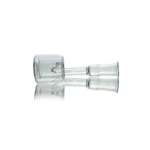Quartz Banger Thermal Core Reactor | 10mm Female With Saucer Cap | Sideways Banger View | TDS