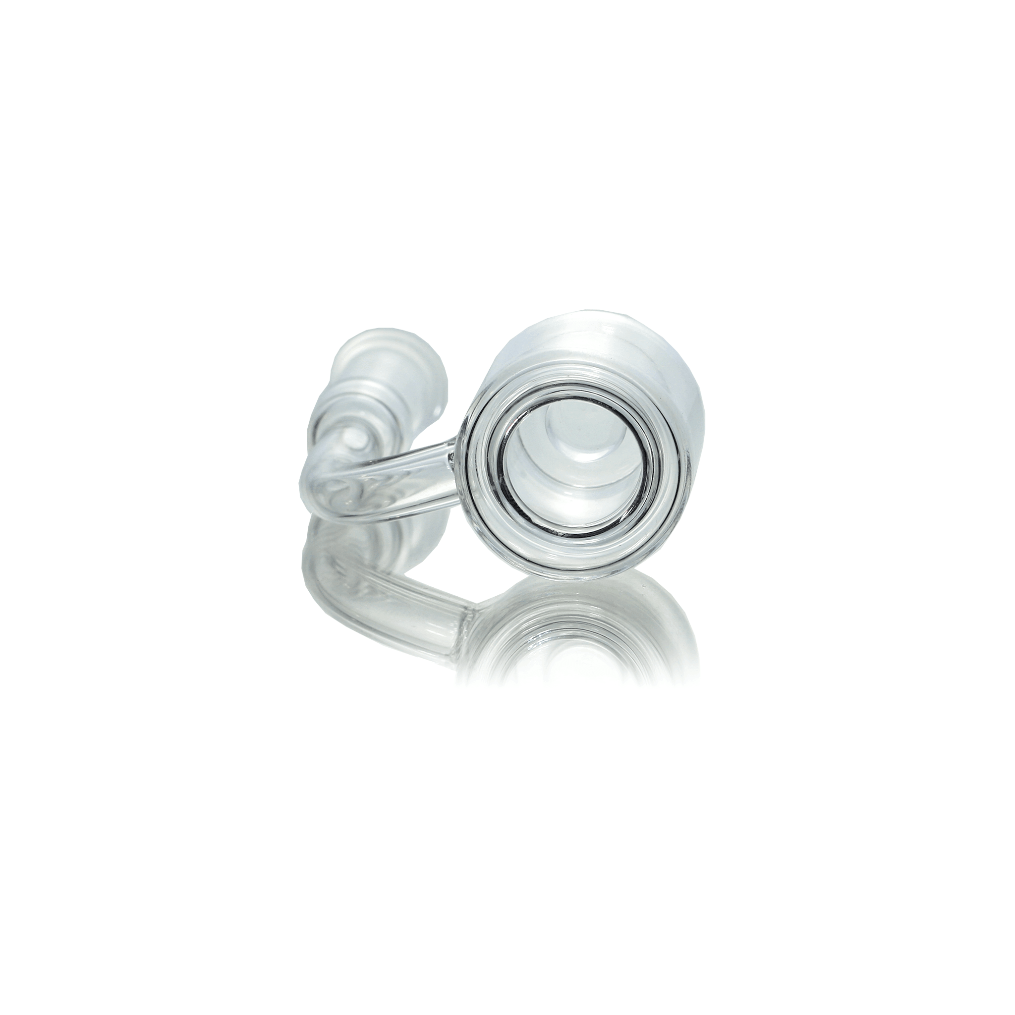 Quartz Banger Thermal Core Reactor | 10mm Female With Saucer Cap | Top Down Prone Banger View | TDS