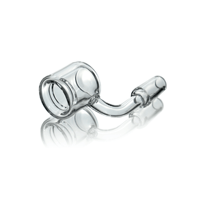 Quartz Double Wall Banger (Torch) | 14mm Male | Angled View | the dabbing specialists