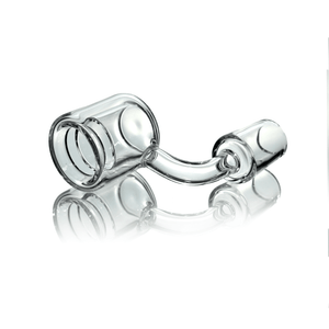 Quartz Double Wall Banger (Torch) | 18mm Male | Angled View | the dabbing specialists