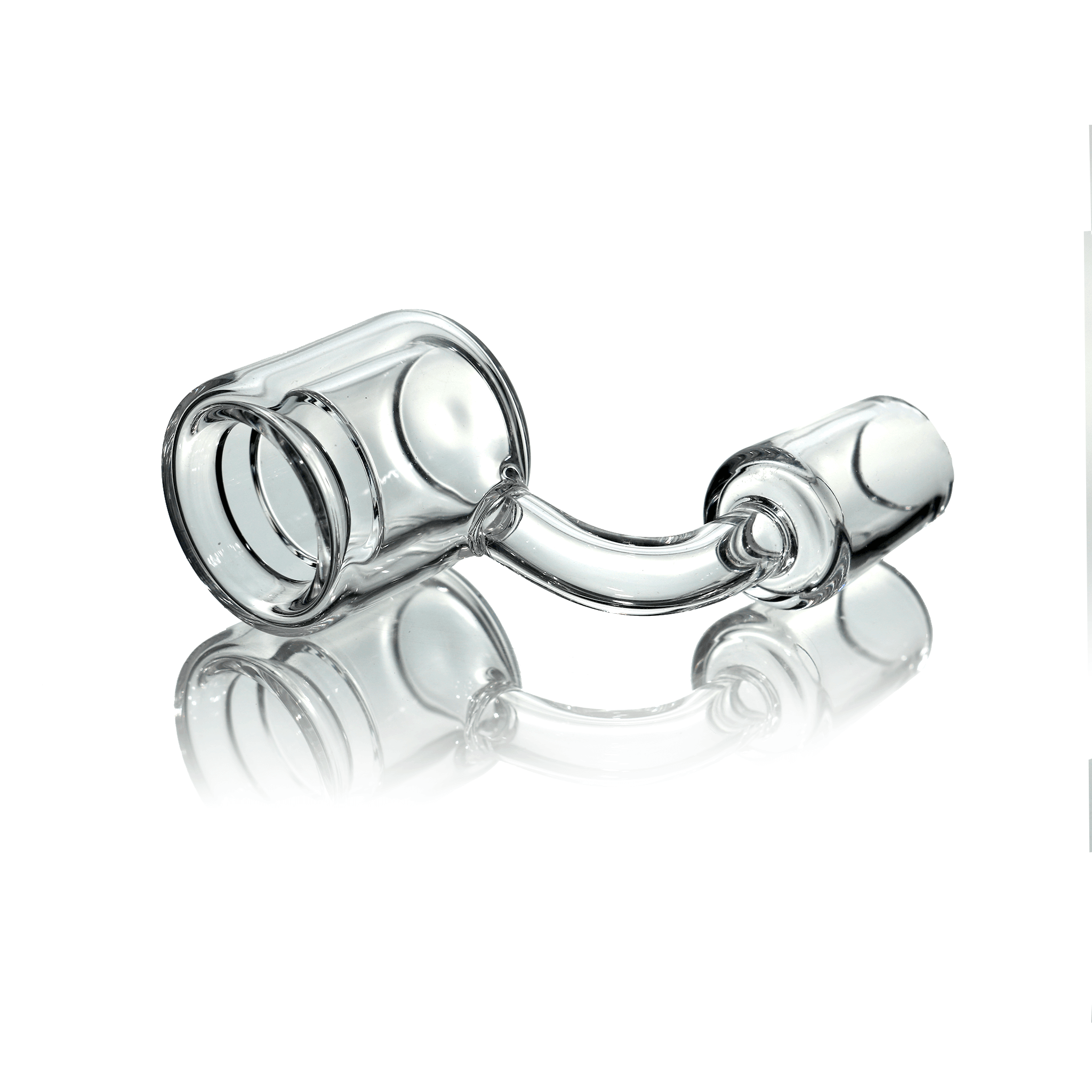 Quartz Double Wall Banger (Torch) | 18mm Male | Angled View | the dabbing specialists