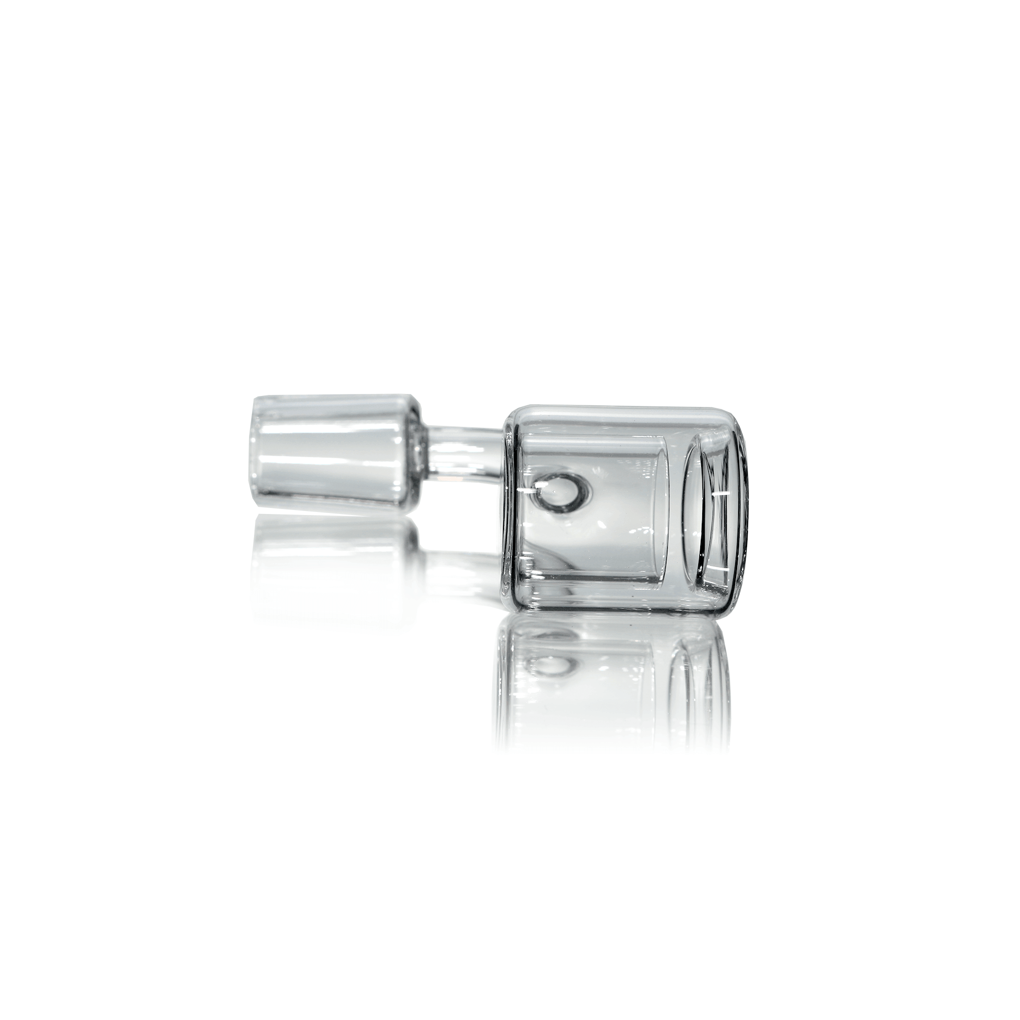 Quartz Double Wall Banger (Torch) | 18mm Male | Side View | the dabbing specialists