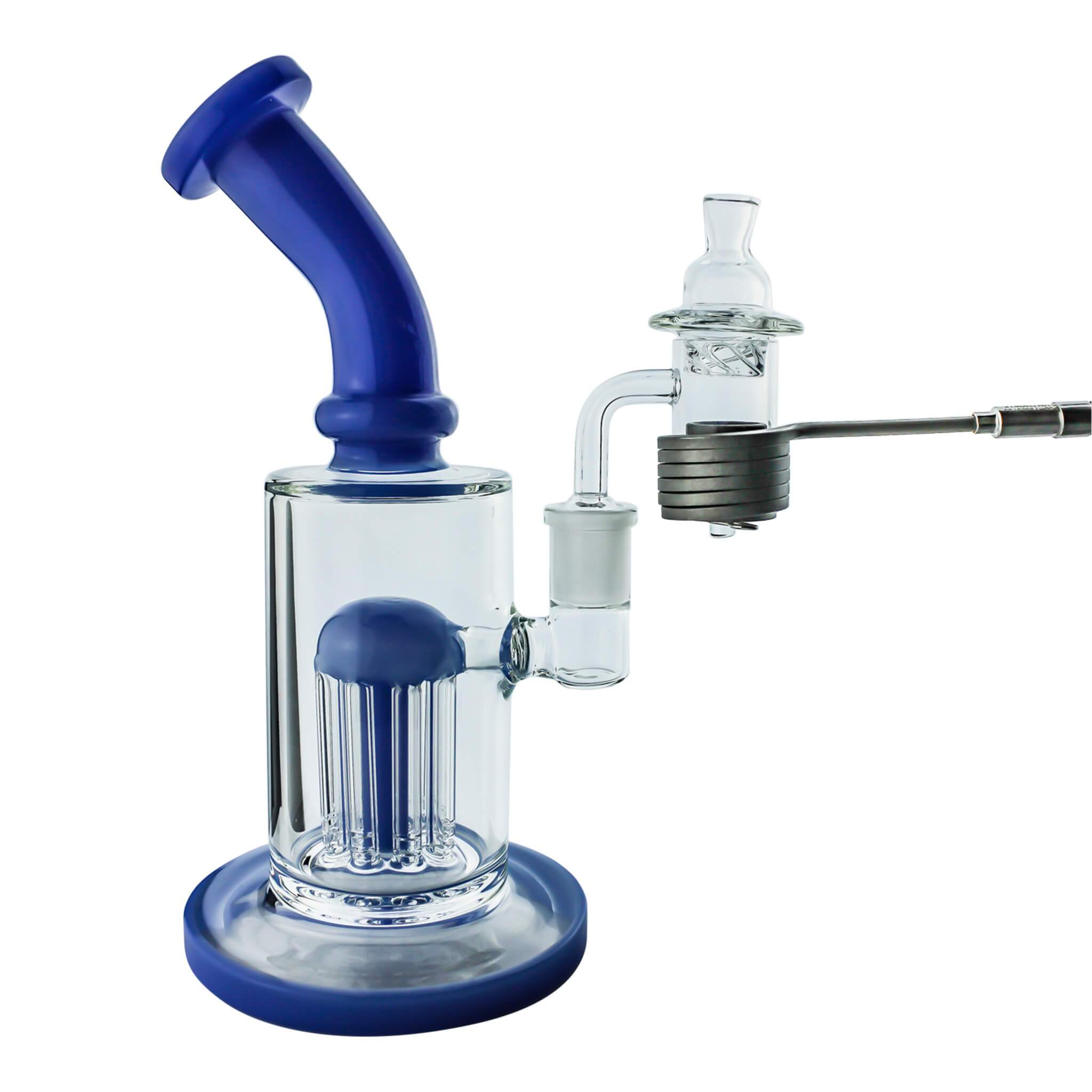 Spin Matrix 25mm Enail Complete Dabbing Kit #1 | Alternate Blue Kit In Use View | TDS