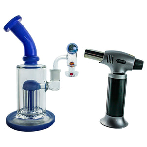 Spin Matrix Marbled Terp Slurper Complete Dabbing Kit #1 | Bright Blue Kit With Torch | TDS