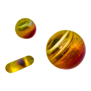 Terp Slurper Marble Set | Green Yellow Brown Maroon Marble Set View | the dabbing specialists