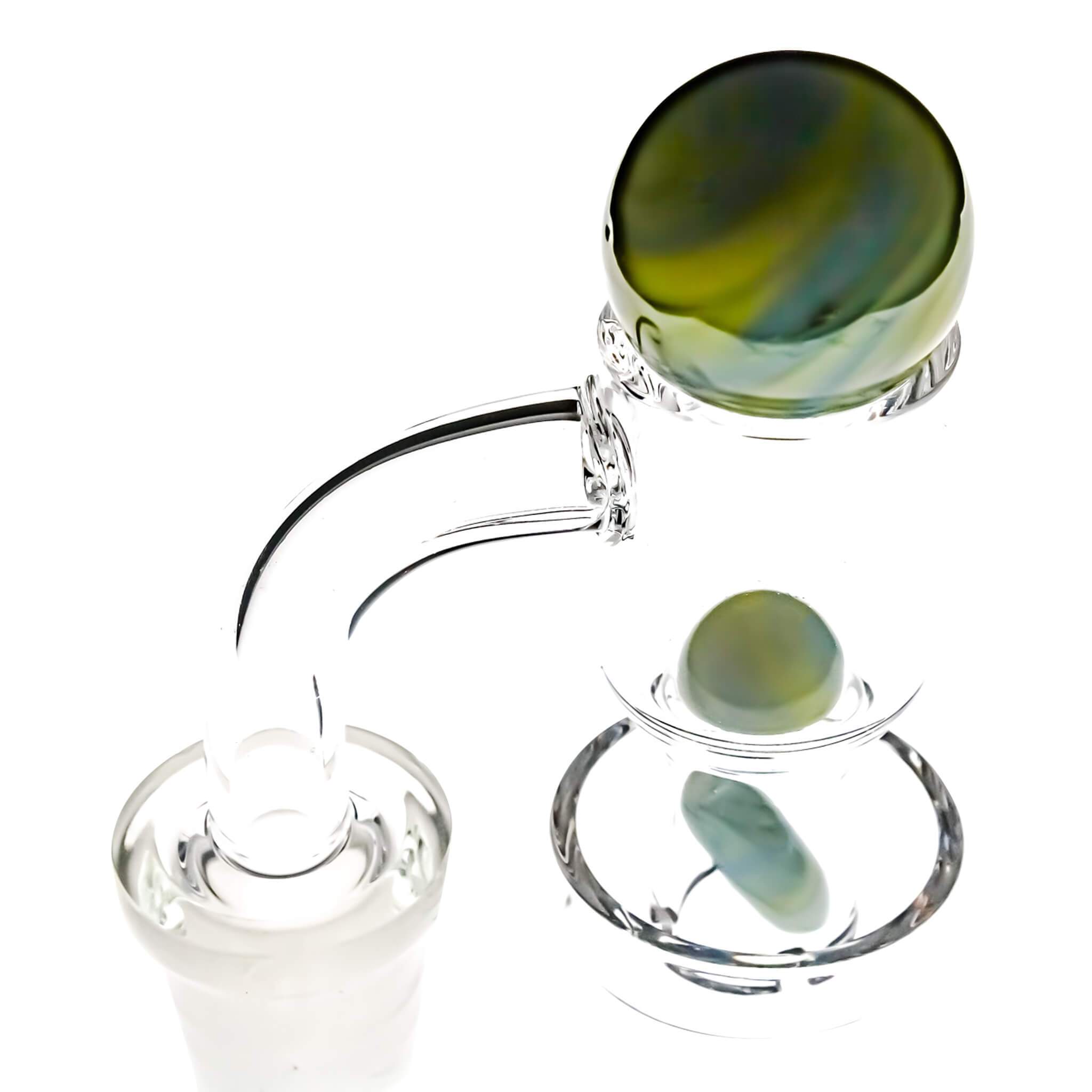 Terp Slurper Marble Set | Green & Yellow Marble On Terp Slurper View | the dabbing specialists