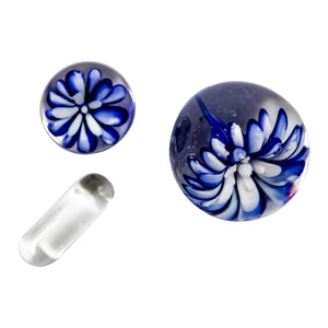 Terp Slurper Marble Set | Clear Flower Burst Set View | the dabbing specialists