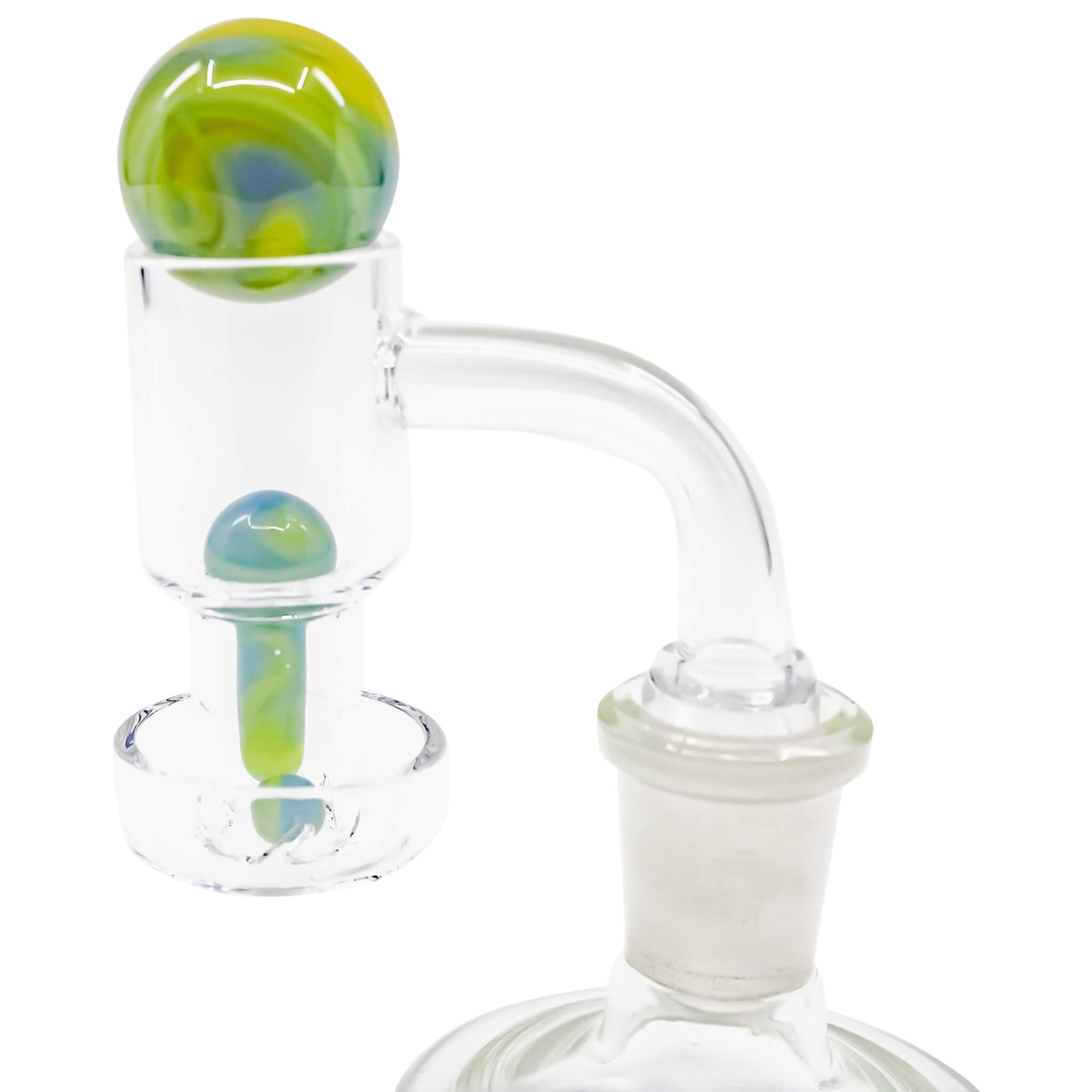 Terp Slurper Valve Pillar Marble Set | Marble Set In Use In Banger View | the dabbing specialists