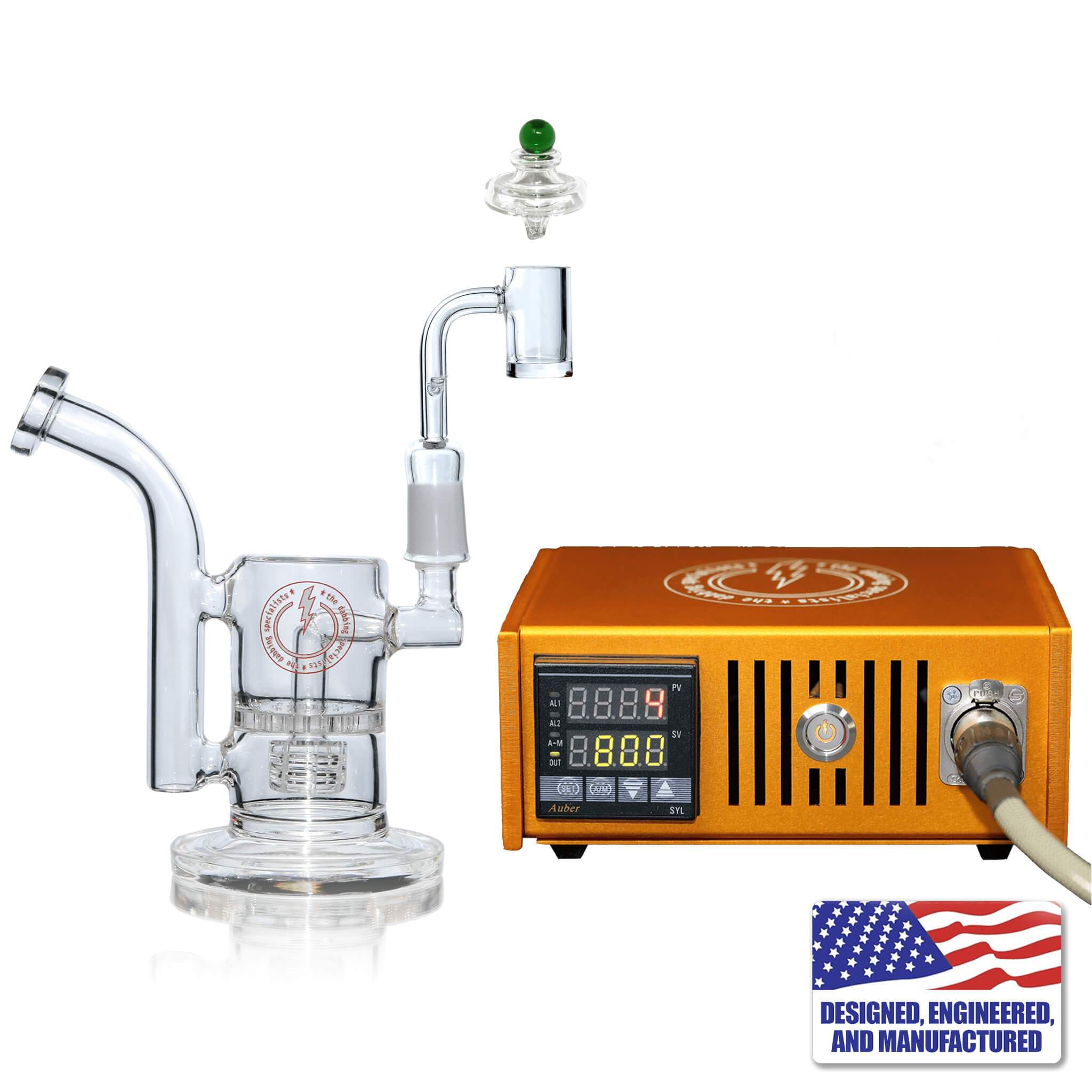 The Dabbing Specialists Custom Enail Dabbing Bundle | Made in the USA | Orange Enail Kit View | TDS