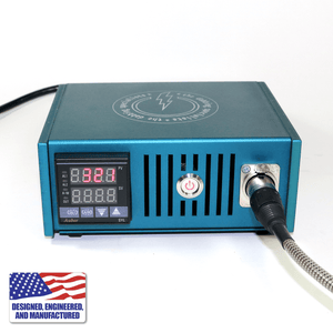 The Dabbing Specialists Custom Enail | Made in the USA | Blue Front Face Close Up View | TDS