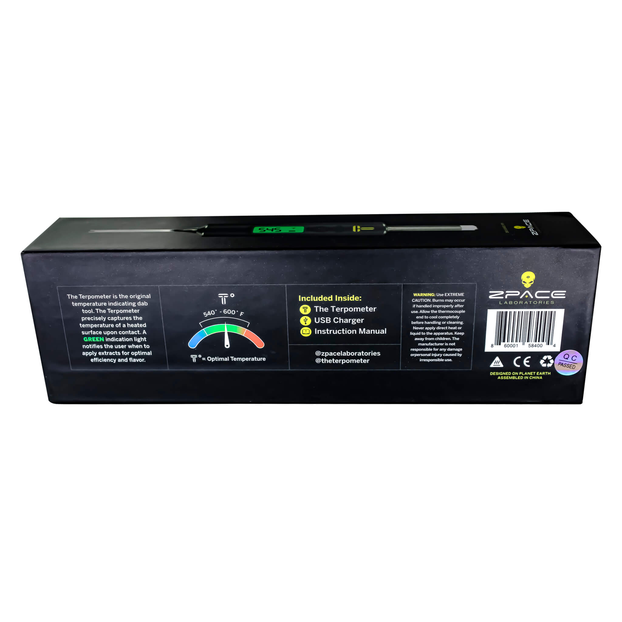 THE TERPOMETER: BLACK | Underside Box View | the dabbing specialists