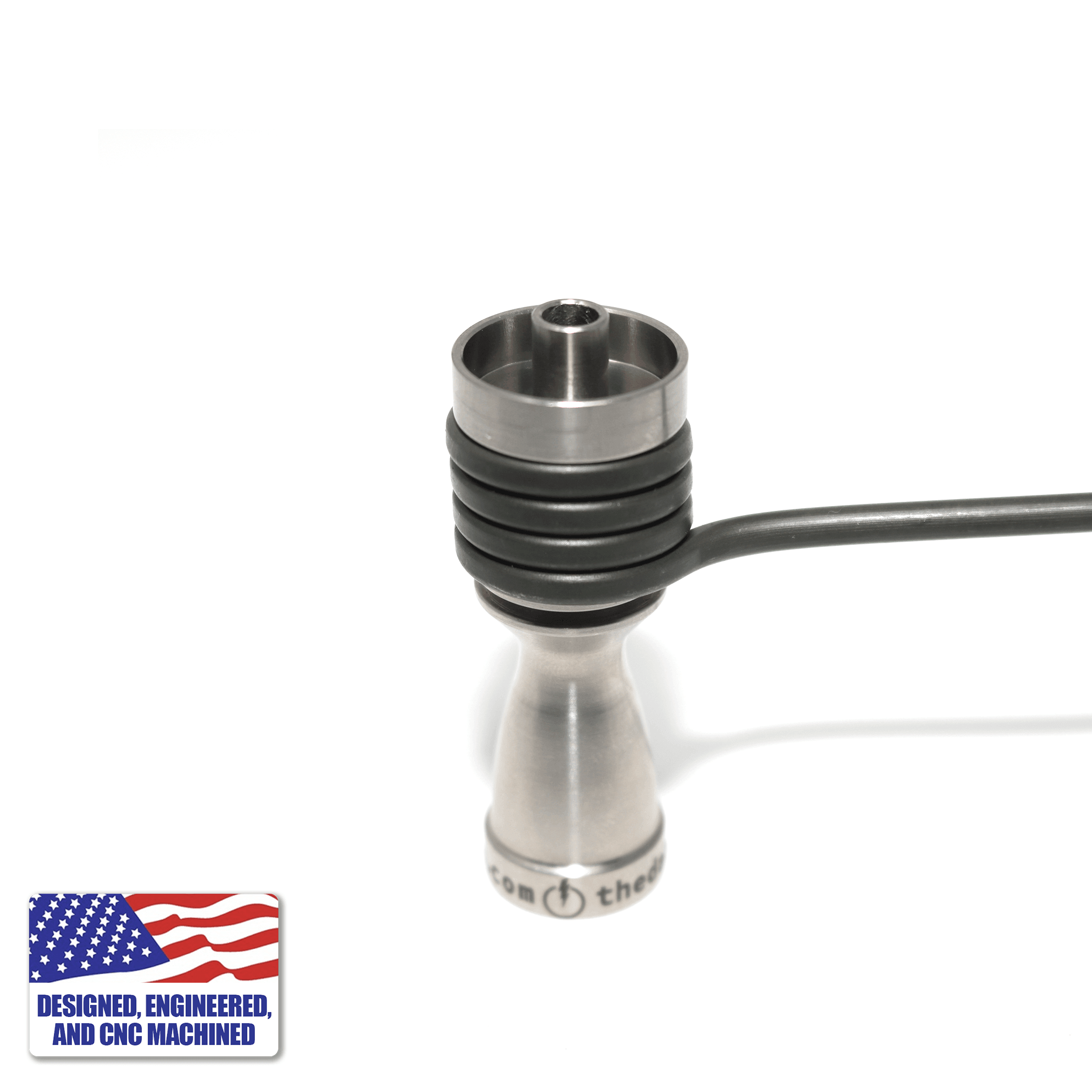 Titanium Dab Kit | 16mm Coil | 14mm/10mm Female Adapter | Kit In Use Angled Profile View | TDS