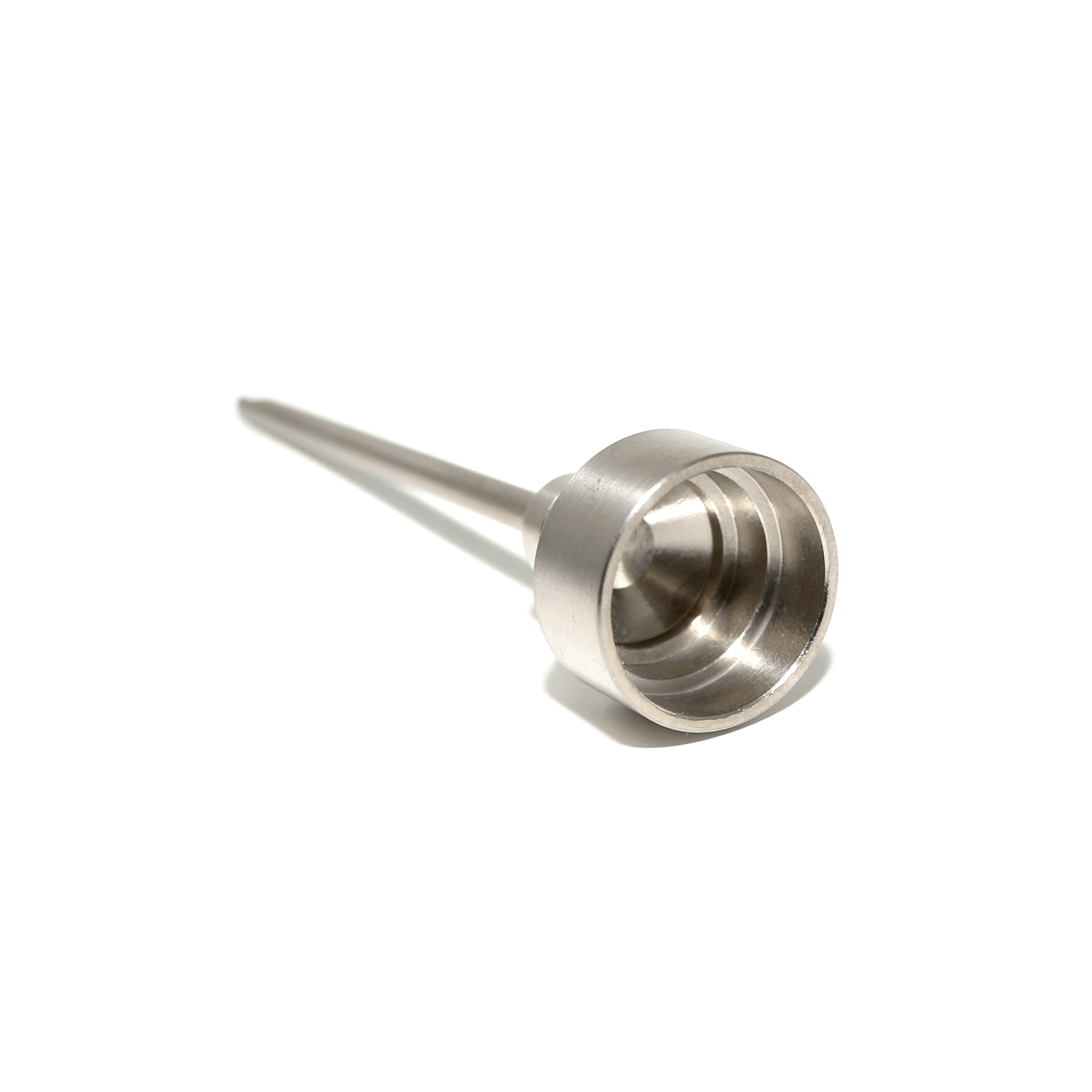 Titanium Dab Kit - Flat Coil - 14mm/10mm Female Adapter | Titanium Carb Cap Angled View | TDS