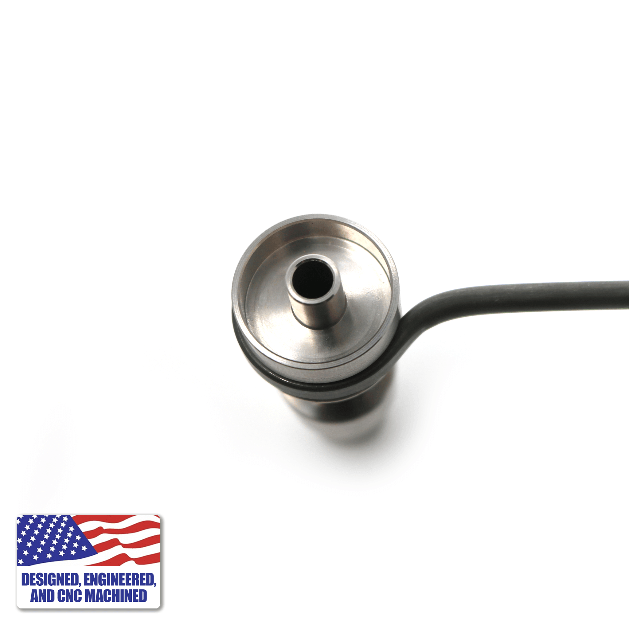 Titanium Dab Kit - Flat Coil | 18mm/14mm Male Adapter | Top Down In Use View | TDS
