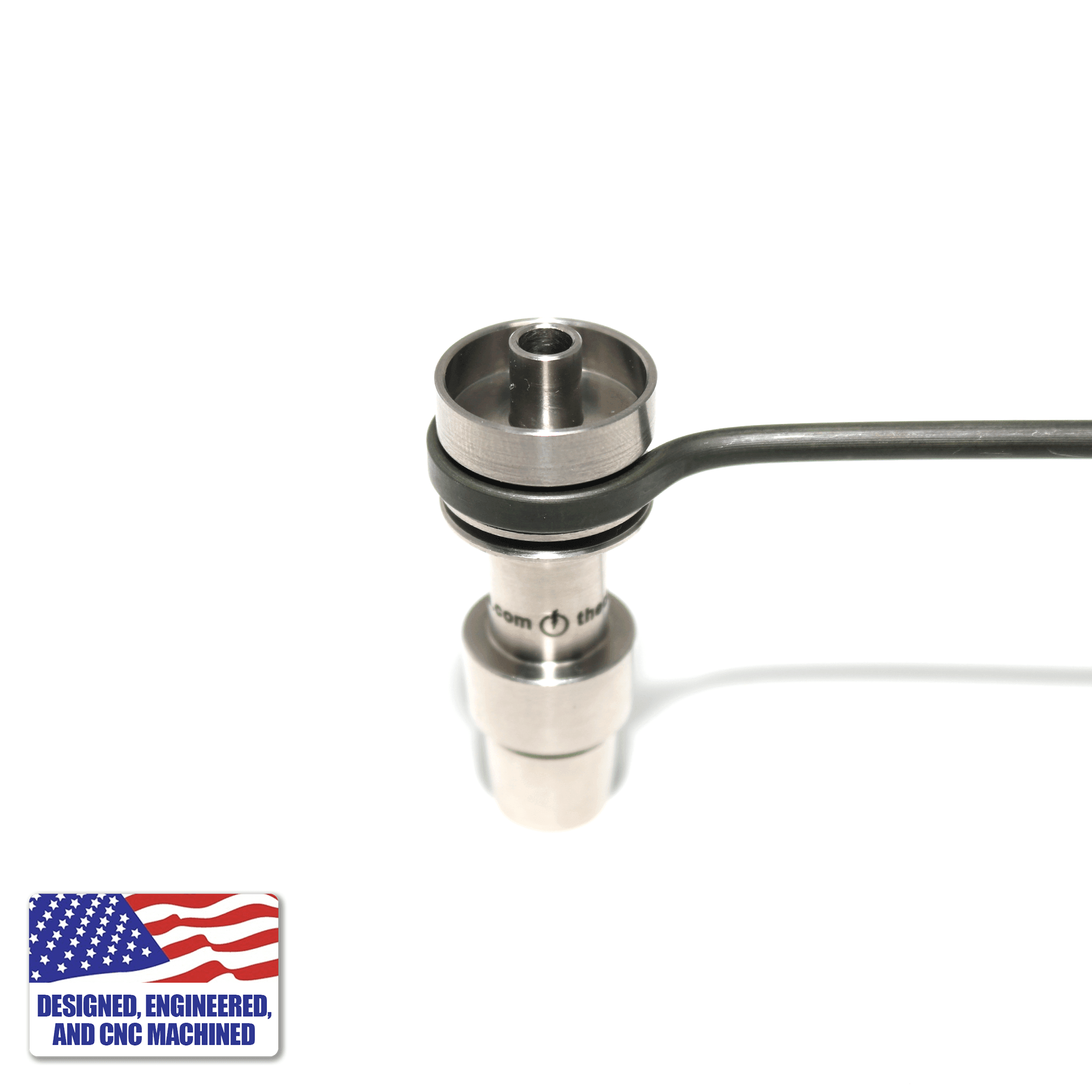 Titanium Dab Kit - Flat Coil | 18mm/14mm Male Adapter | Angled In Use View | TDS