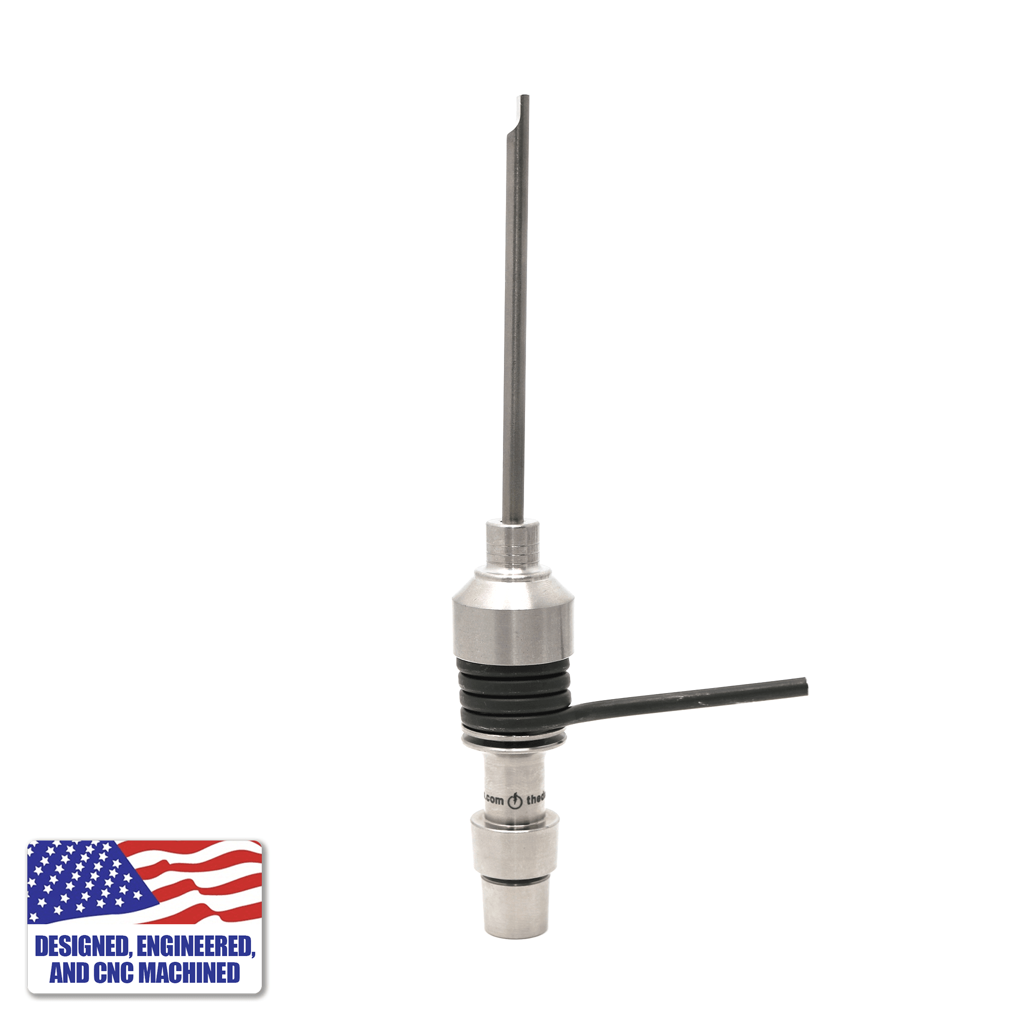 Titanium Dab Kit with 16-Hole Nail | 16mm Coil | 18mm/14mm Male | Full Titanium Stack Use View | TDS