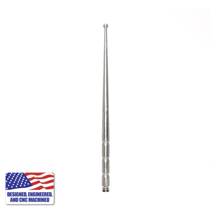 Titanium Dab Stick - Scoop Ball | Silver Titanium Scoop Ball Vertical View | the dabbing specialists