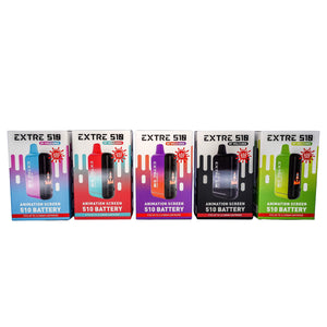 Extre 510 Vape Cartridge Battery | All Colorways Box Front View | TDS