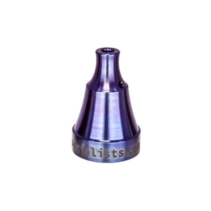 Titanium Universal Carb Cap 1-Hole Medium Velocity | Anodized Purple-Blue Profile View | TDS