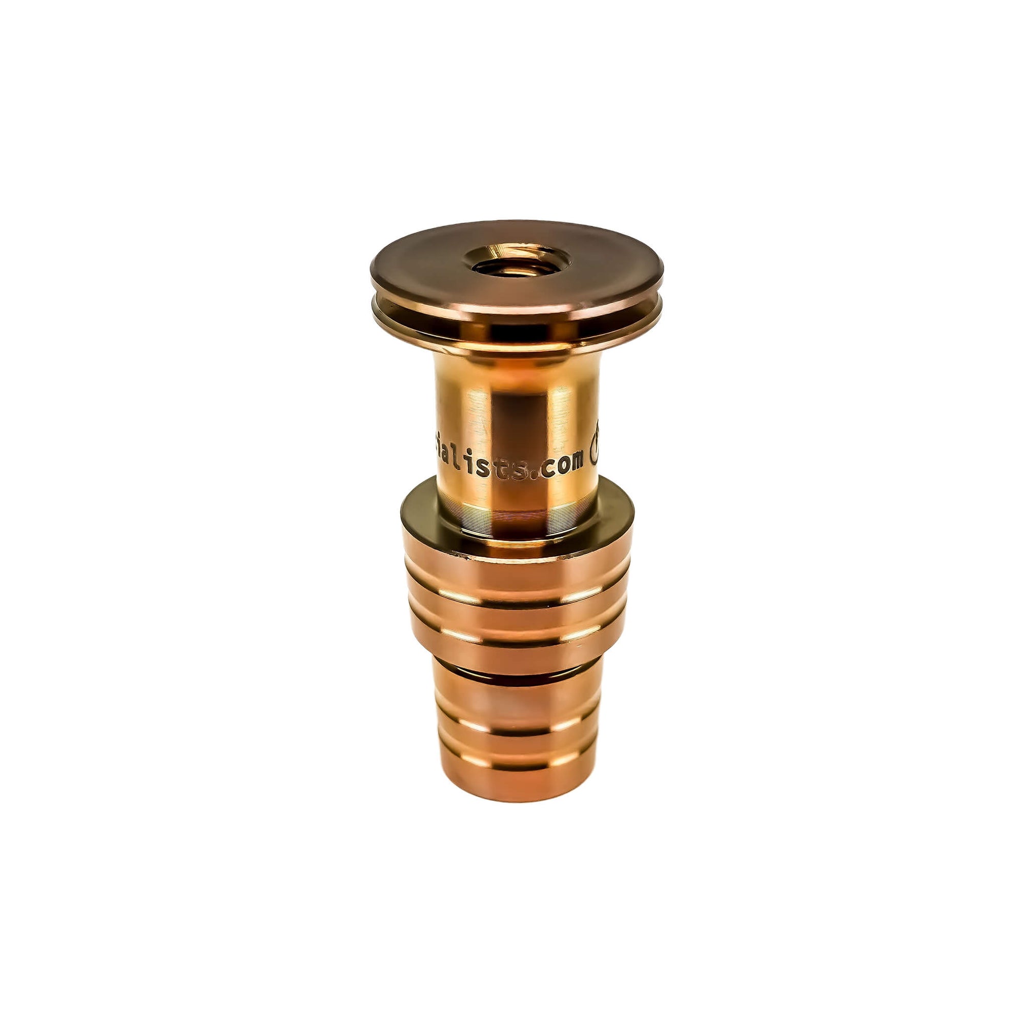 Titanium Male Nail Body Adapter | 18mm, 14mm | Amber Color Top View | the dabbing specialists