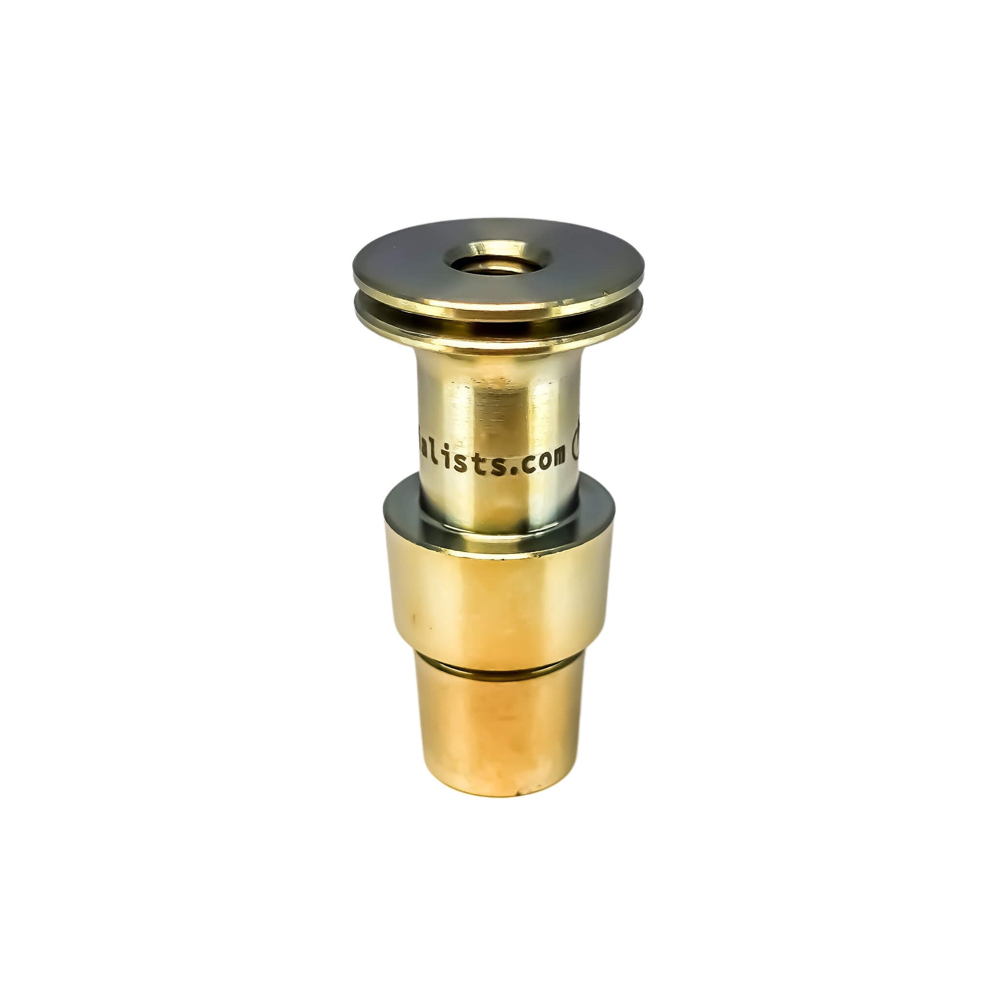 Titanium Male Nail Body Adapter | 18mm, 14mm | Gold Color Top View | the dabbing specialists