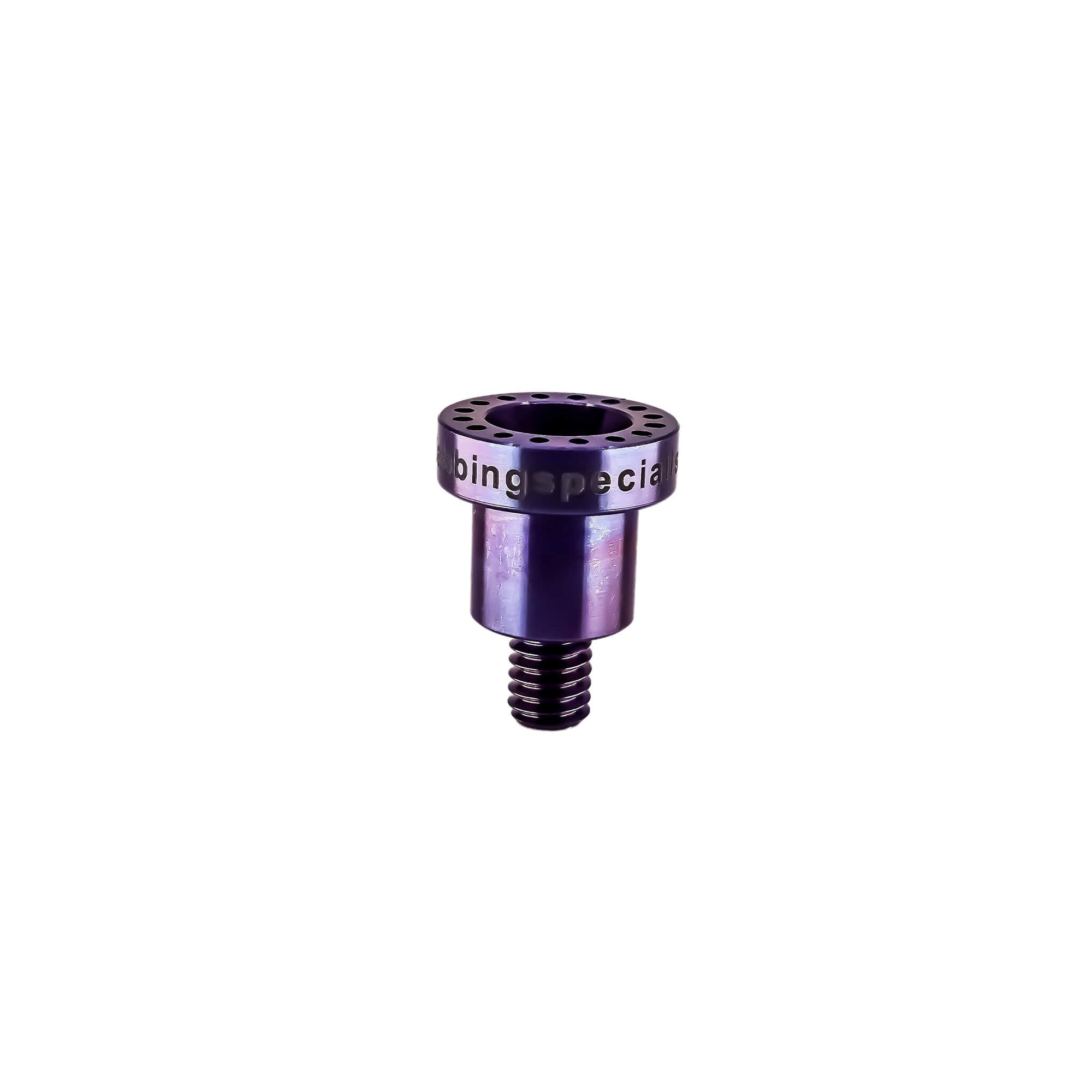 16-Hole Titanium Nail | Angled Side View | Anodized Purple-Blue | the dabbing specialists