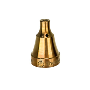 Titanium Carb Cap | Universal 2-Hole | High Velocity | Anodized Amber Profile View | TDS