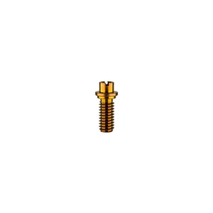 Titanium Dish Fastener Screw (Short) | Upright View | Anodized Amber | the dabbing specialists