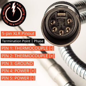 25mm Articulated Coil Heater | 5-pin XLR Pinout Diagram Standard | the dabbing specialists
