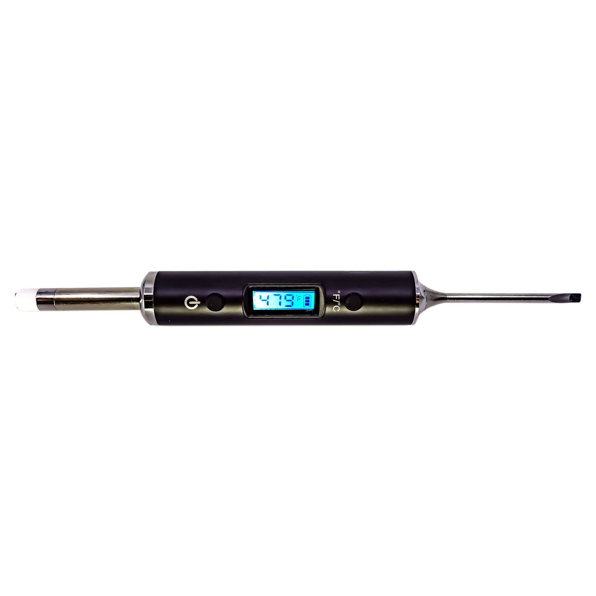 Dab Nail Thermometer | Horizontal Blue Temp Screen View | the dabbing specialists