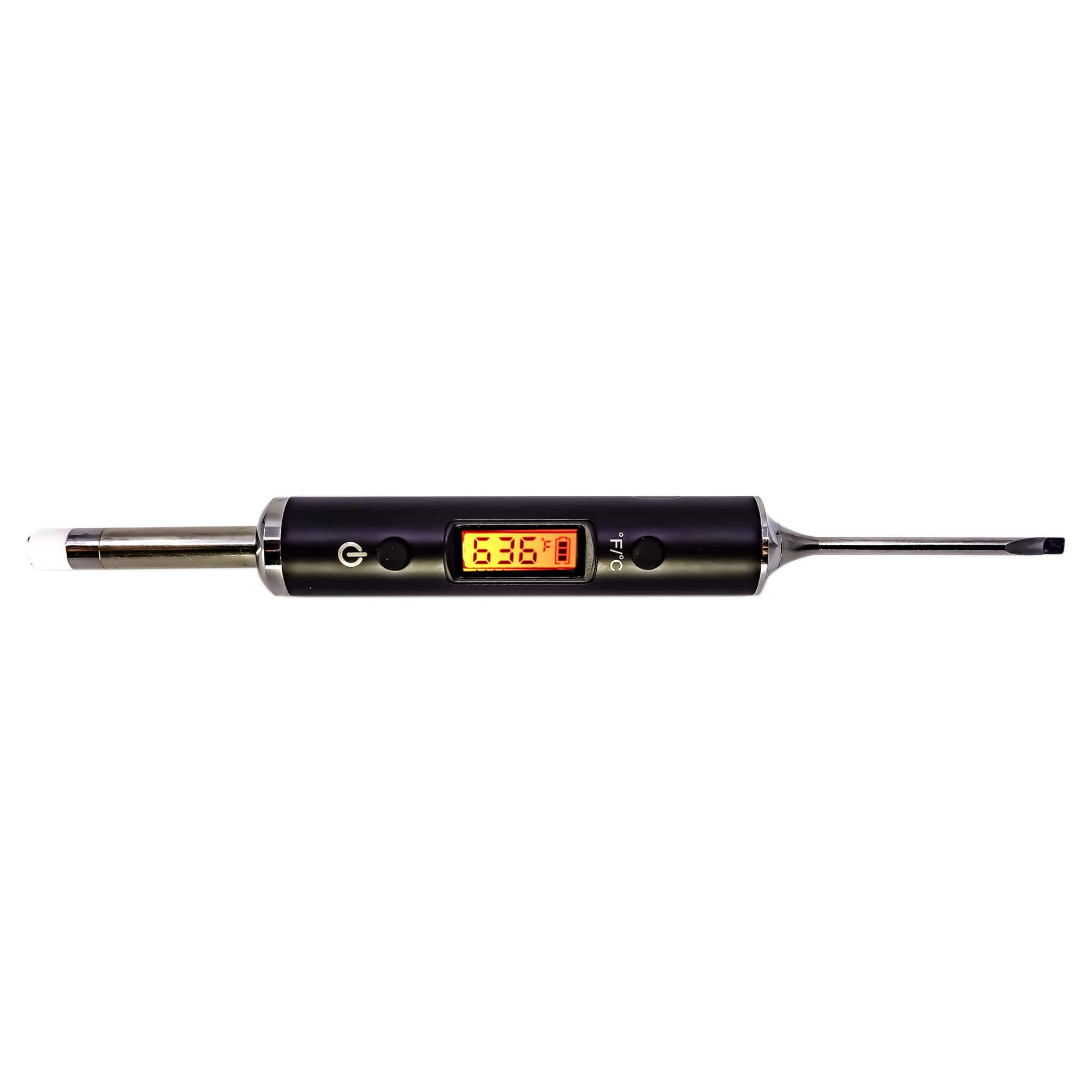 Dab Nail Thermometer | Horizontal Orange Temp Screen View | the dabbing specialists