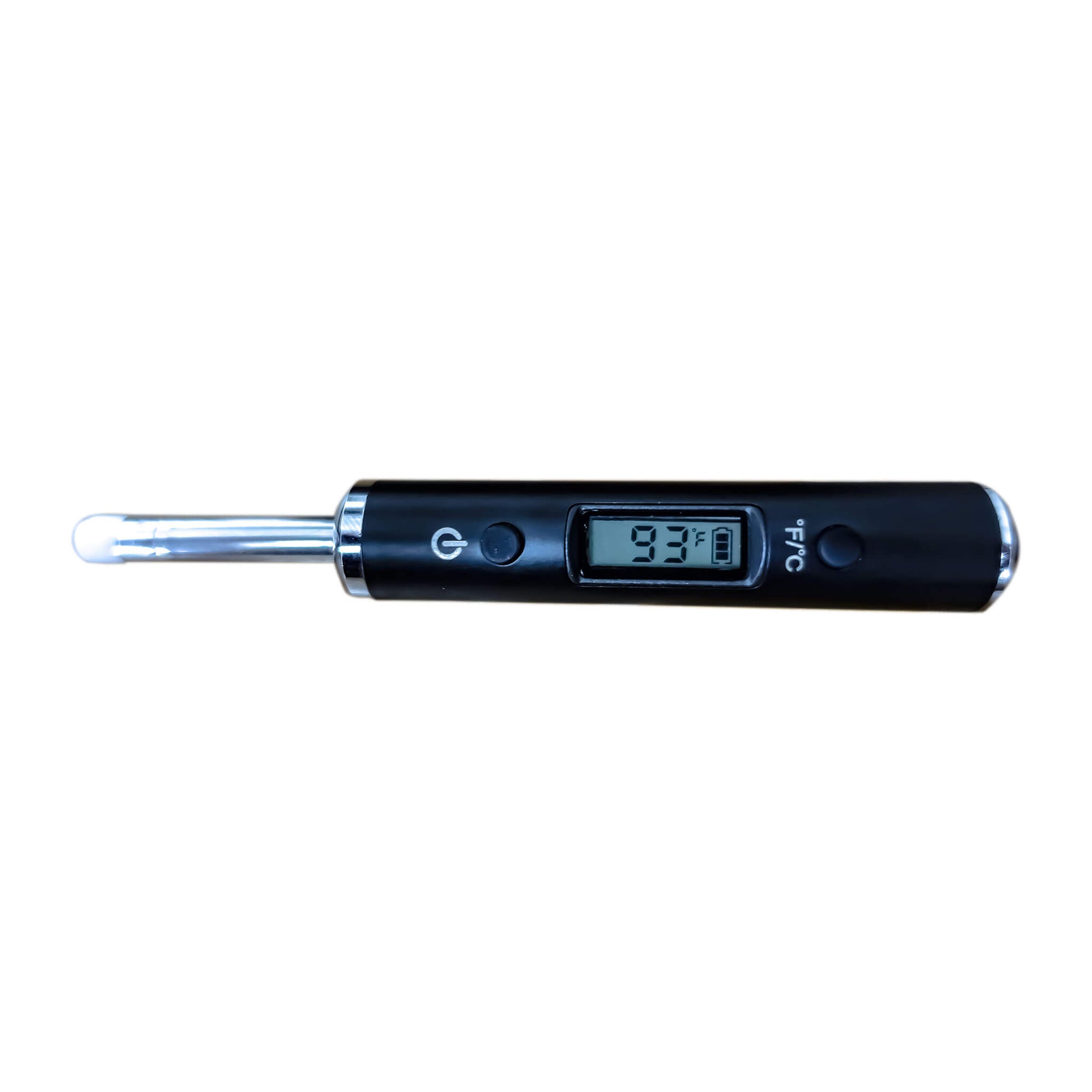 Dab Nail Thermometer | Horizontal Monochrome Temp Screen Tool Removed View | the dabbing specialists