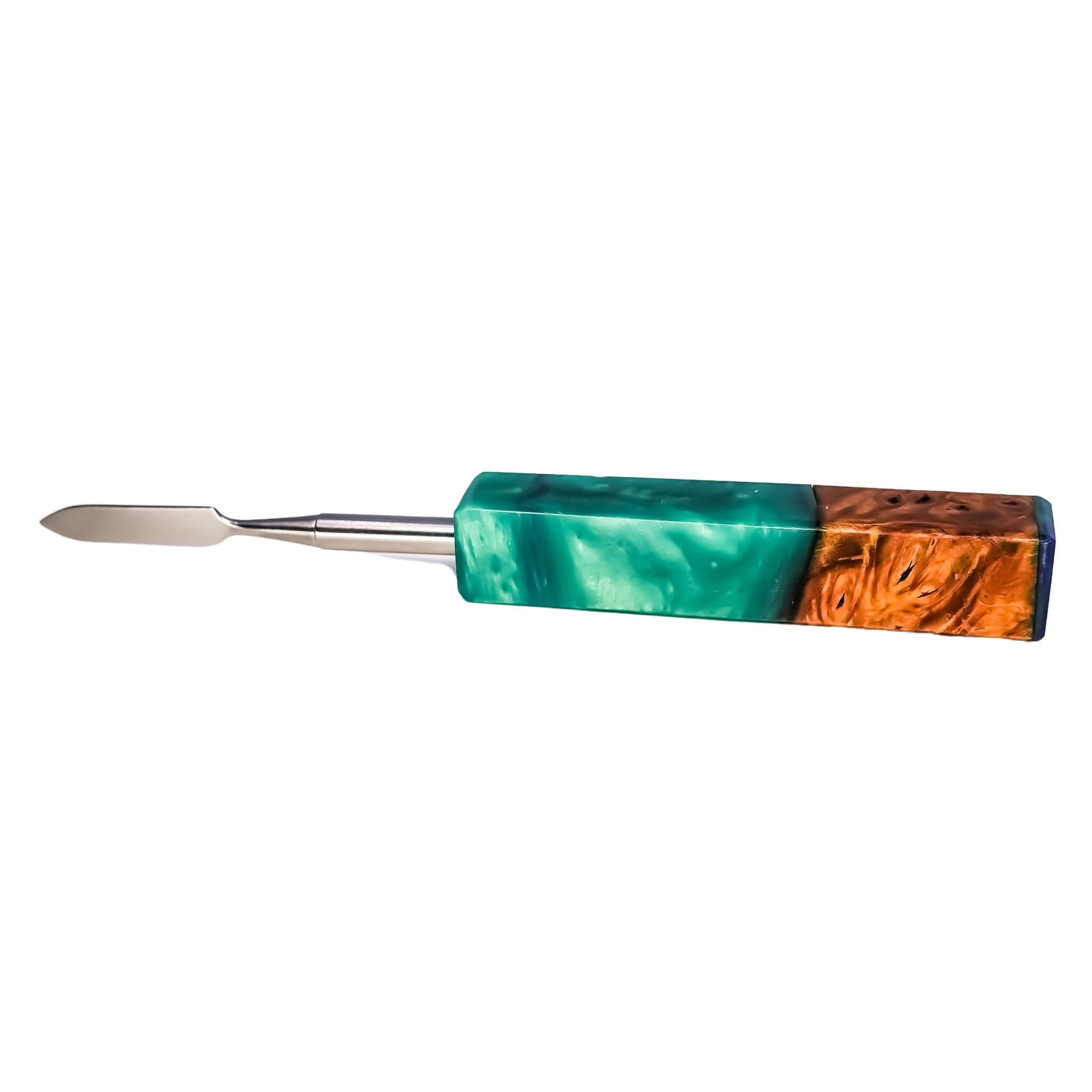 Pointed Blade Titanium Dabber Tool | Emerald Handle Color View | the dabbing specialists