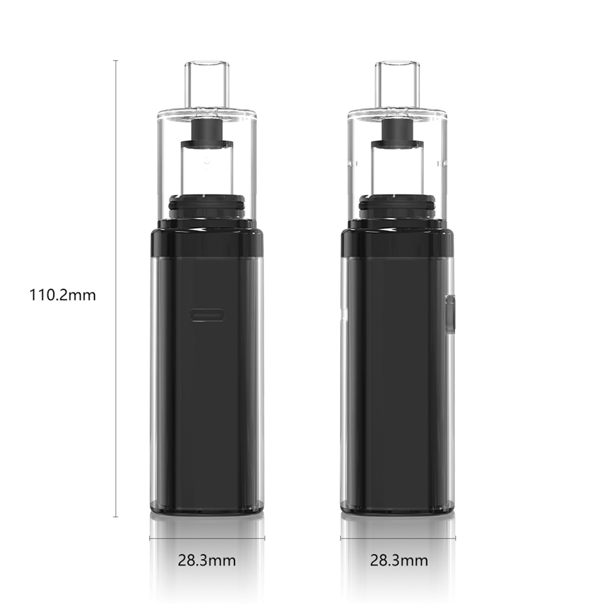 Zylo Portable Concentrate E-Rig Kit | Black Profile Dimension Image | TDS