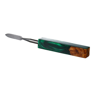 Pointed Blade Titanium Dabber Tool | Emerald Handle Color View | the dabbing specialists