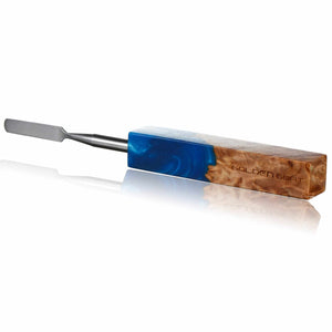 Rounded Blade Titanium Dabber Tool | Blue Handle View | the dabbing specialists
