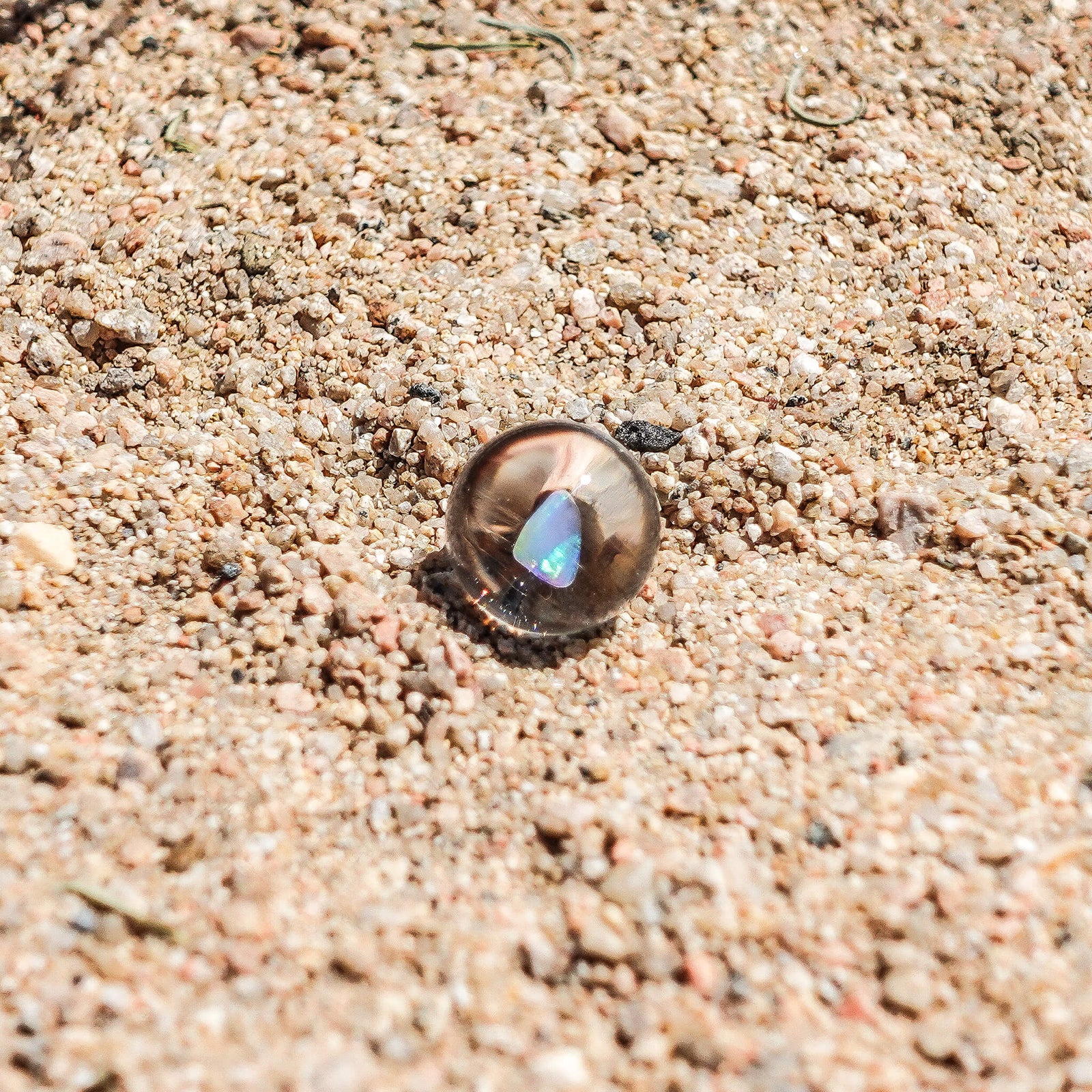 Clear Opal Encased Tower Marble | 16mm Clear Opal-Encased Tower Marble Profile View | TDS