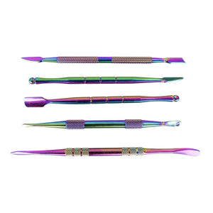 Rainbow Anodized Dab Tool Set | Horizontal Close Up View | the dabbing specialists