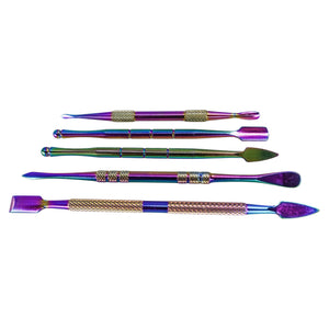 Rainbow Anodized Dab Tool Set | Alternate Horizontal Close Up View | TDS