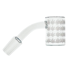 25mm Quartz Banger | 45° | Beveled Edge | 14mm Male | Weed Leaf Bottom