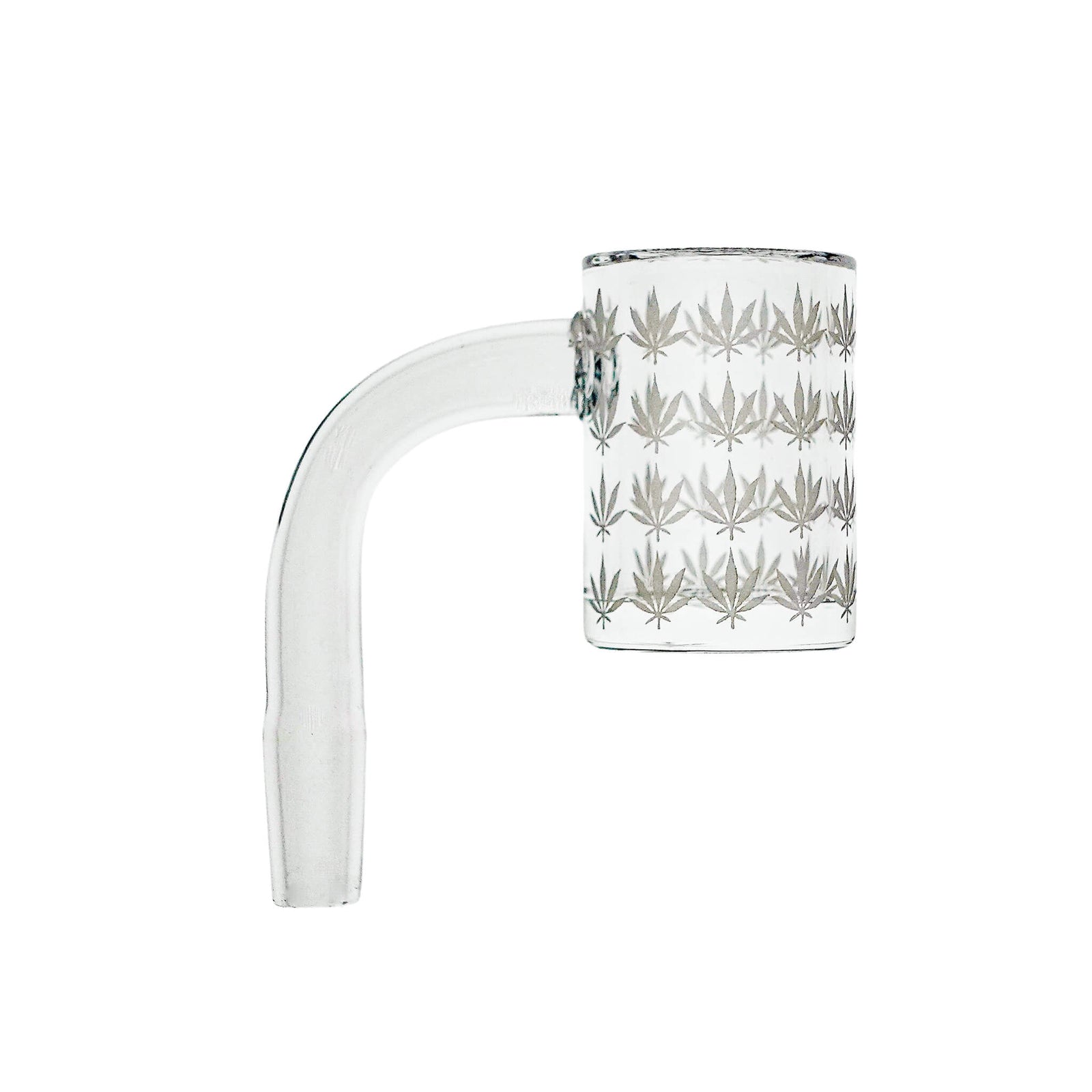 25mm Quartz Banger | Beveled Edge | Weed Leaf Bottom | 10mm Male 90°